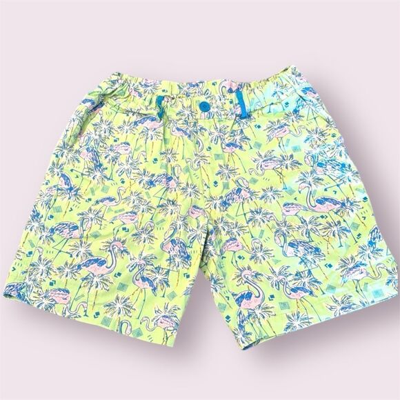 EXTREME 80s Retro Flamingo Print Shorts - Picture 1 of 9